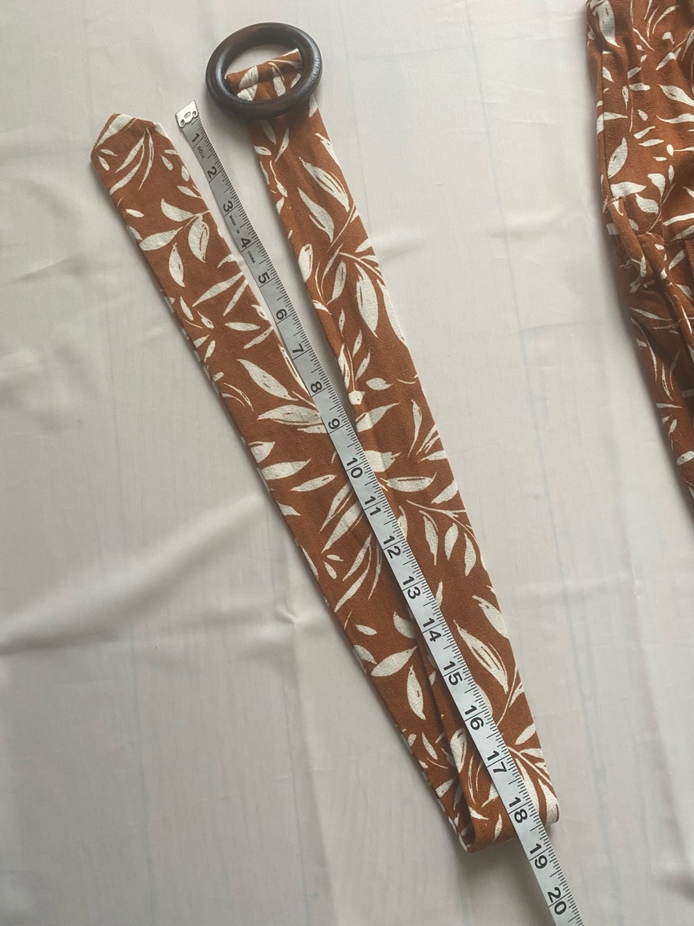 Monteau Rust Leaf-Print Wide-Leg Belted Jumpsuit - Picture 16 of 16